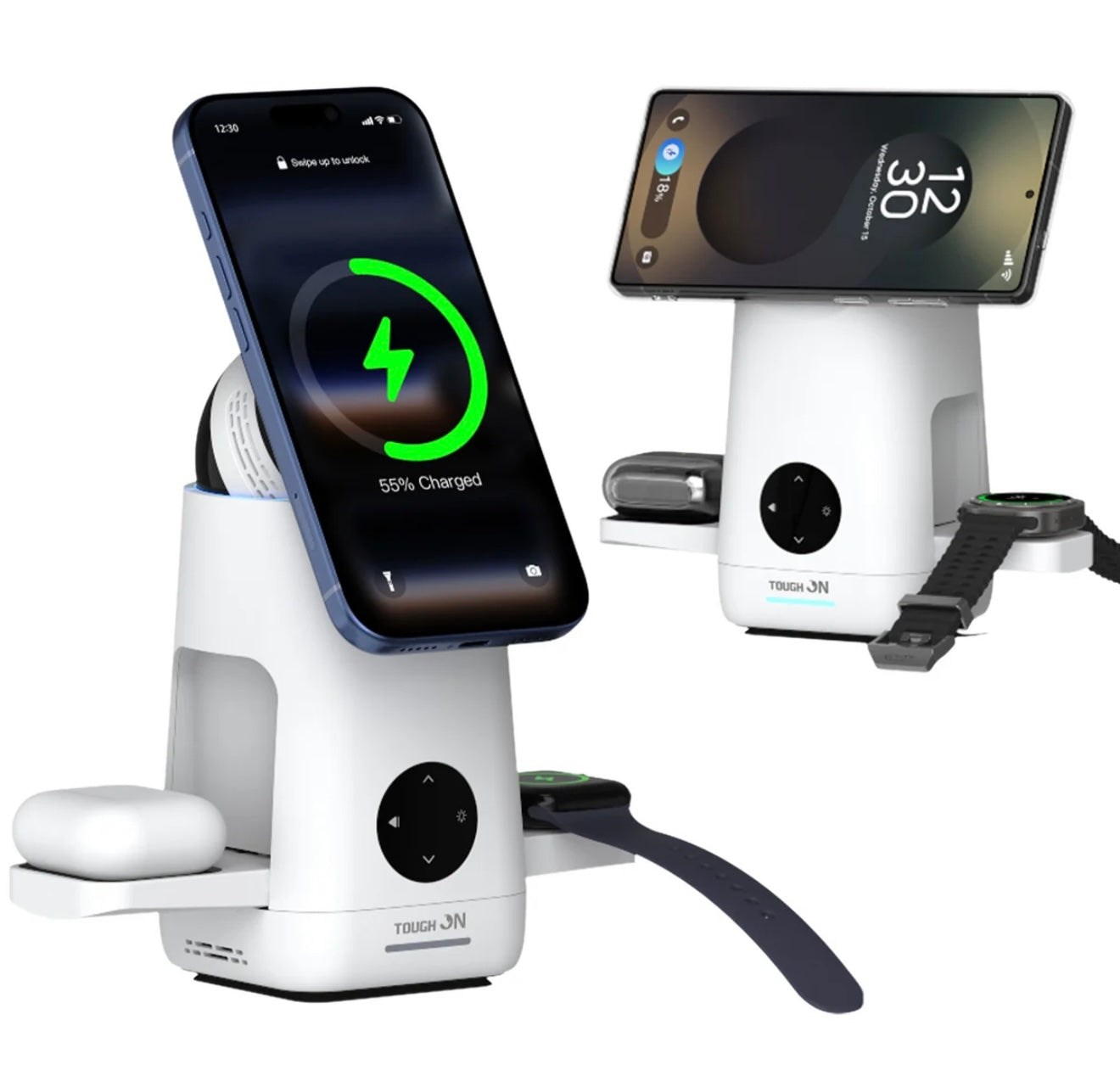 Tough On MagMax 3-in-1 Qi2 Wireless Charging Station for Apple and Samsung Devices