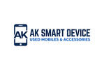 AK SMART DEVICE logo with USED MOBILES & ACCESSORIES tagline